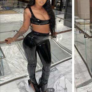 Patent leather two piece set